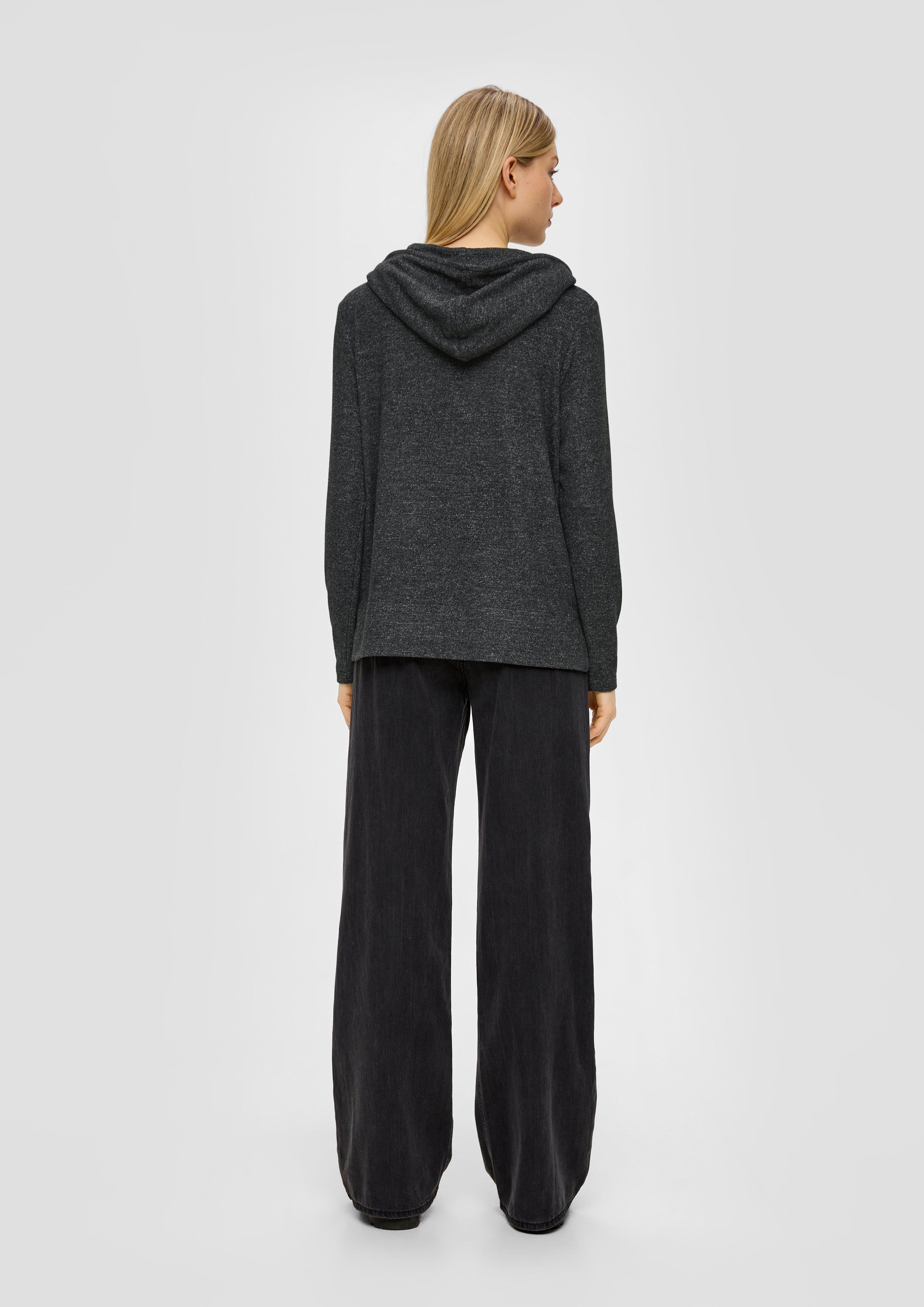 Kapuzen-Longsleeve aus Viskosemix  2139876-9898