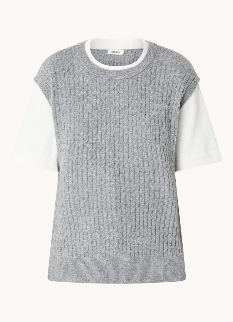 Sandro Cable knit top in cashmere wool blend
