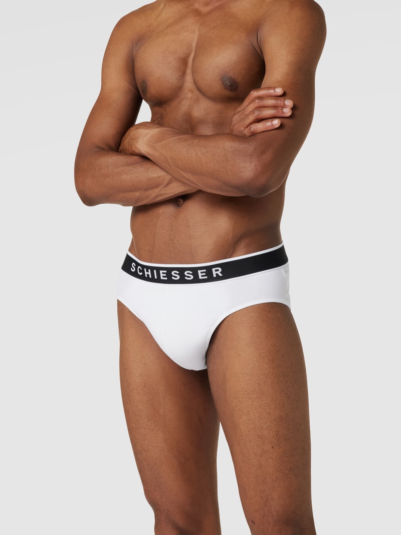Slip mit Logo-Bund im 3er-Pack in weiß