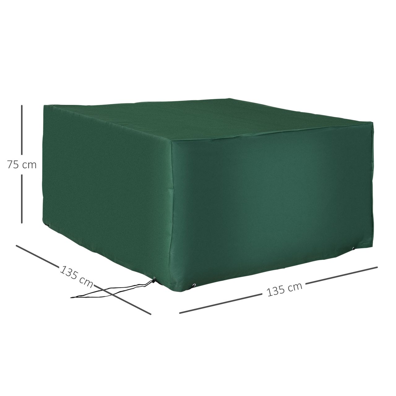 Outsunny Schutzhülle Abdeckung Abdeckhaube für Gartenmöbel Dunkelgrün 135x135x75cm