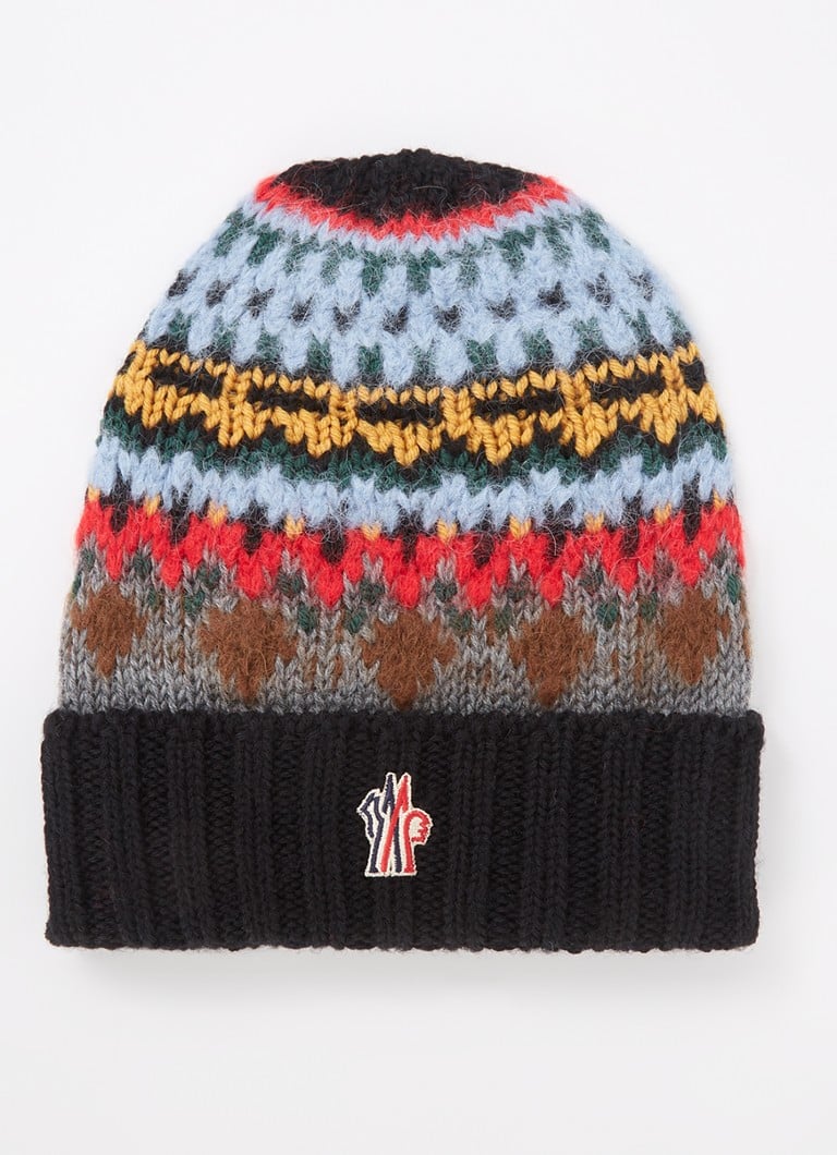 Czapka Moncler Mixed Carded wykonana z mieszanki wełny alpaki, z haftowanym logo.