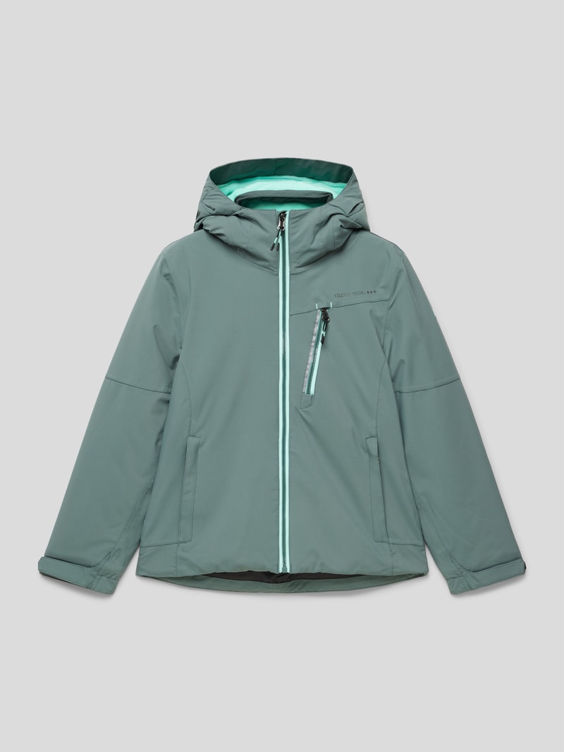 Softshell-Jacke mit Kapuze in helltürkis