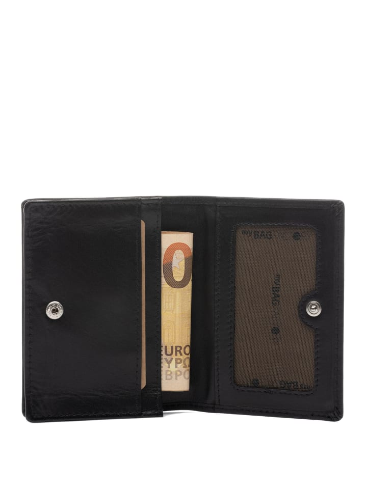SID & VAIN Leder-Kartenetui echt Leder Damen Geldbeutel groß schwarz COLBY in schwarz günstig kaufen onesize