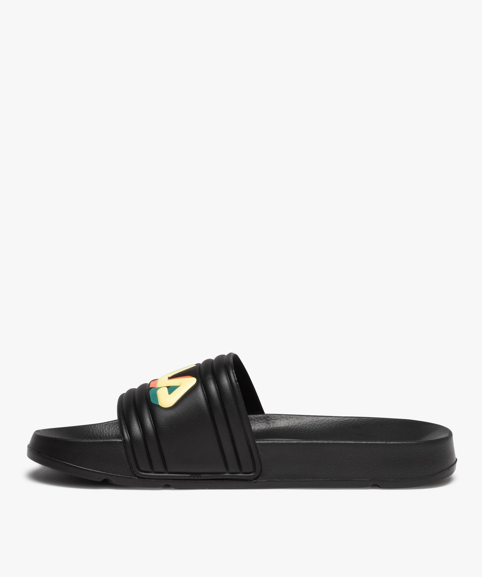 Mules de piscine homme à bandeau coloré en relief - Fila noir | GEMO