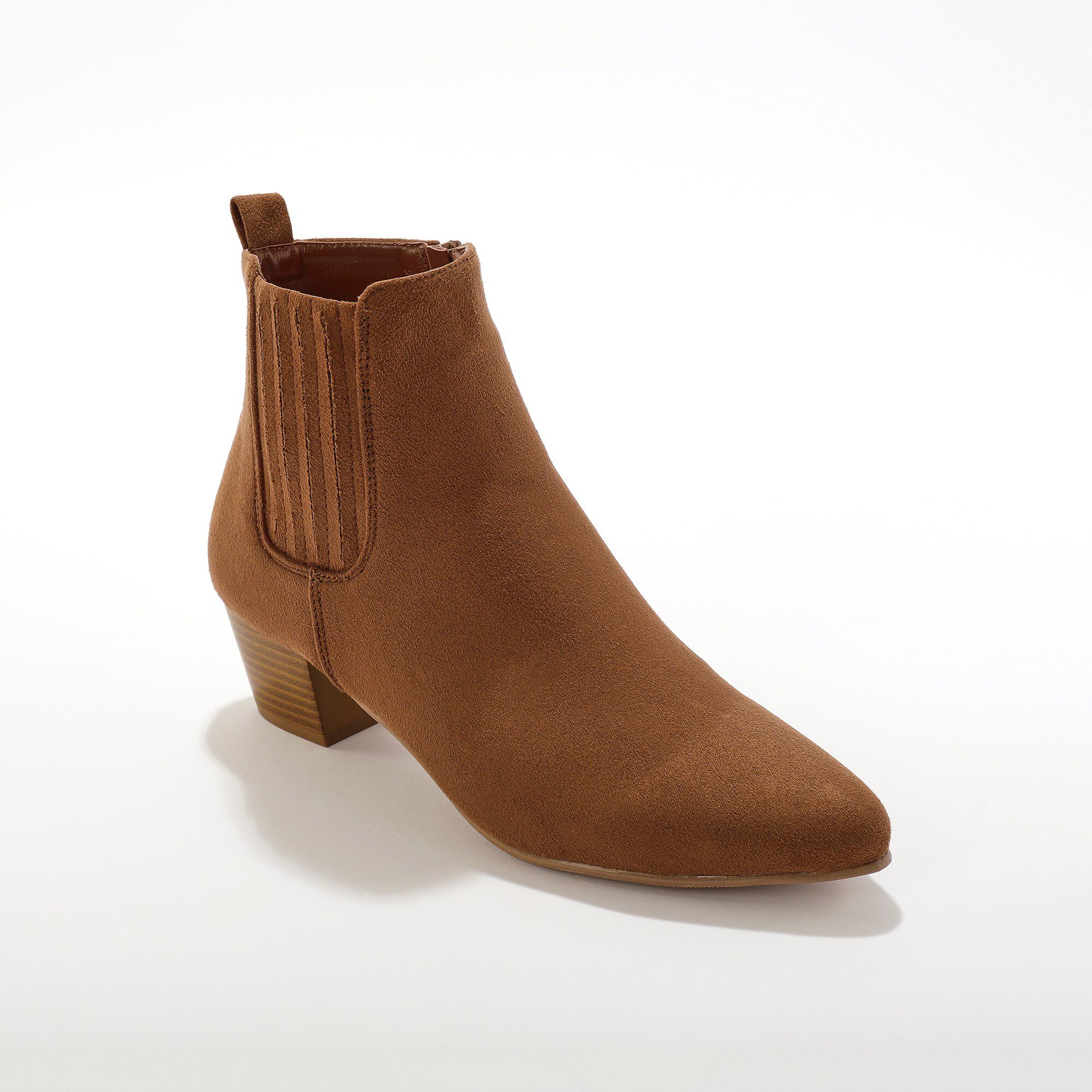 Boots folk élastiquées et zippées à talon