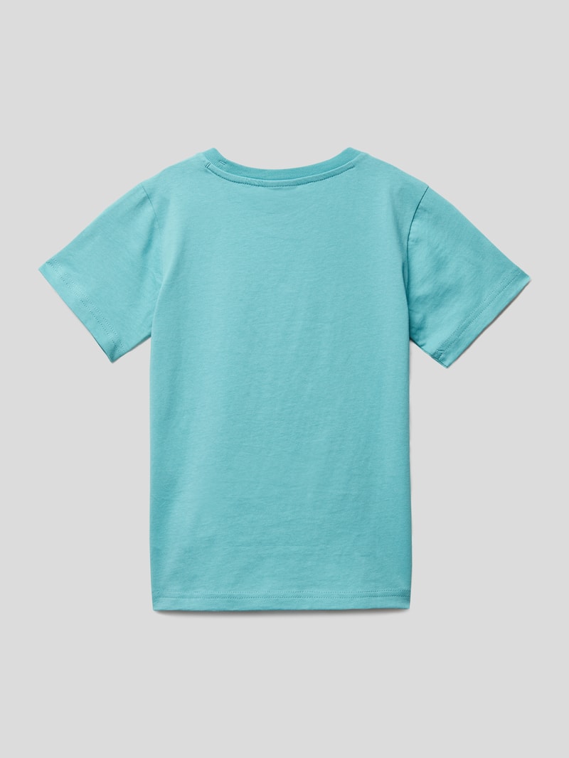 T-Shirt mit Label-Schriftzug in mint