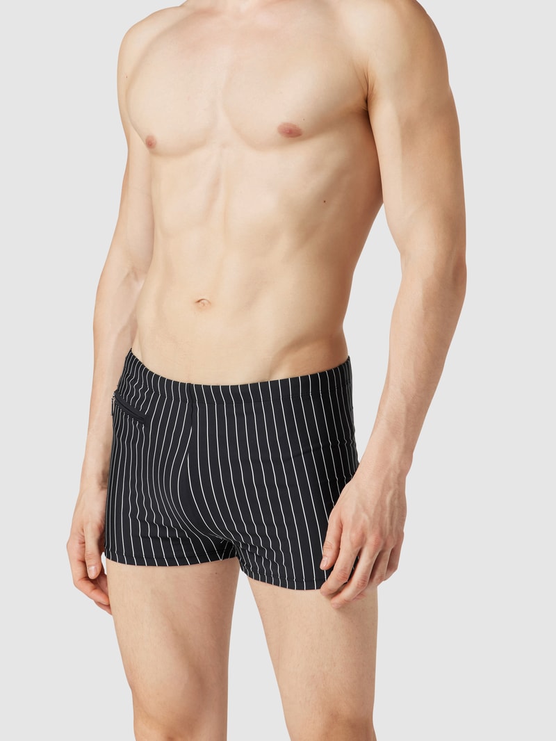 Badehose mit verschließbarer Tasche in schwarz