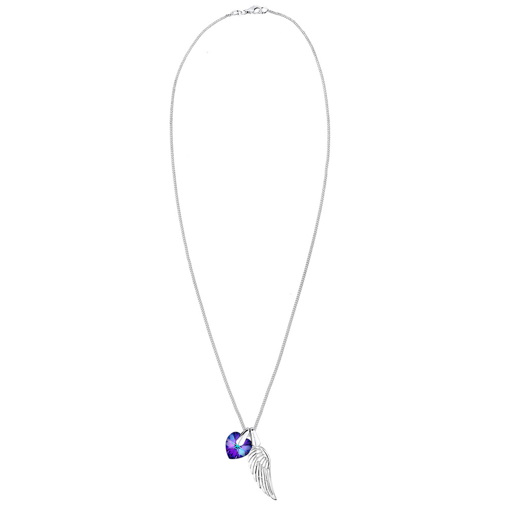 Elli Elli Collier Femme Pendentif Coeur Aile de Précieux Cristal en Argent Sterling 92 collier