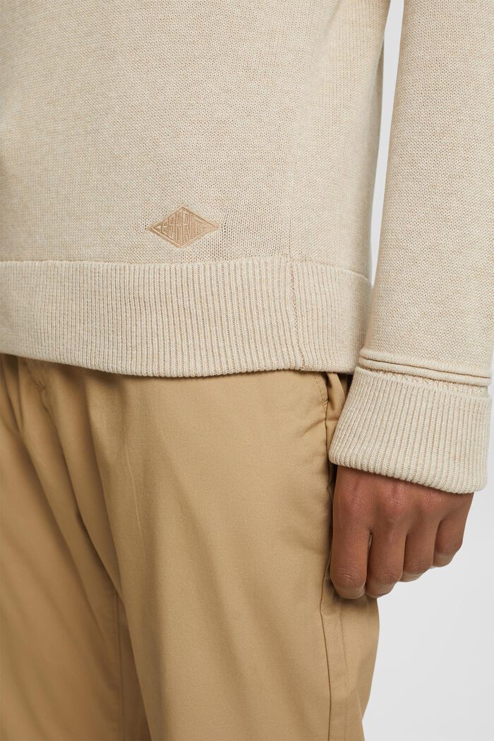Baumwollpullover mit V-Ausschnitt