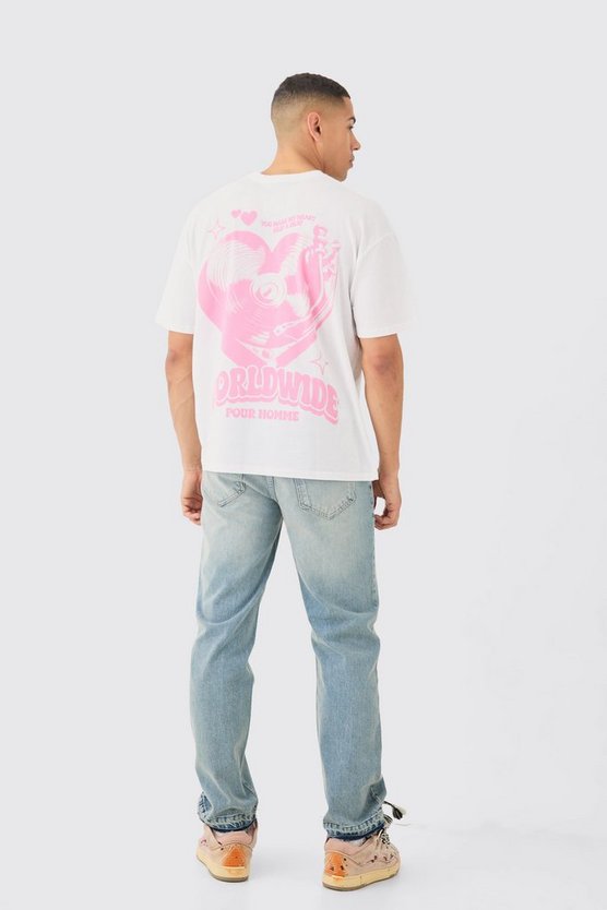Oversize T-Shirt mit Herz-Print