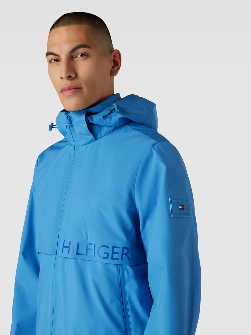 Jacke mit Stehkragen in aqua blau