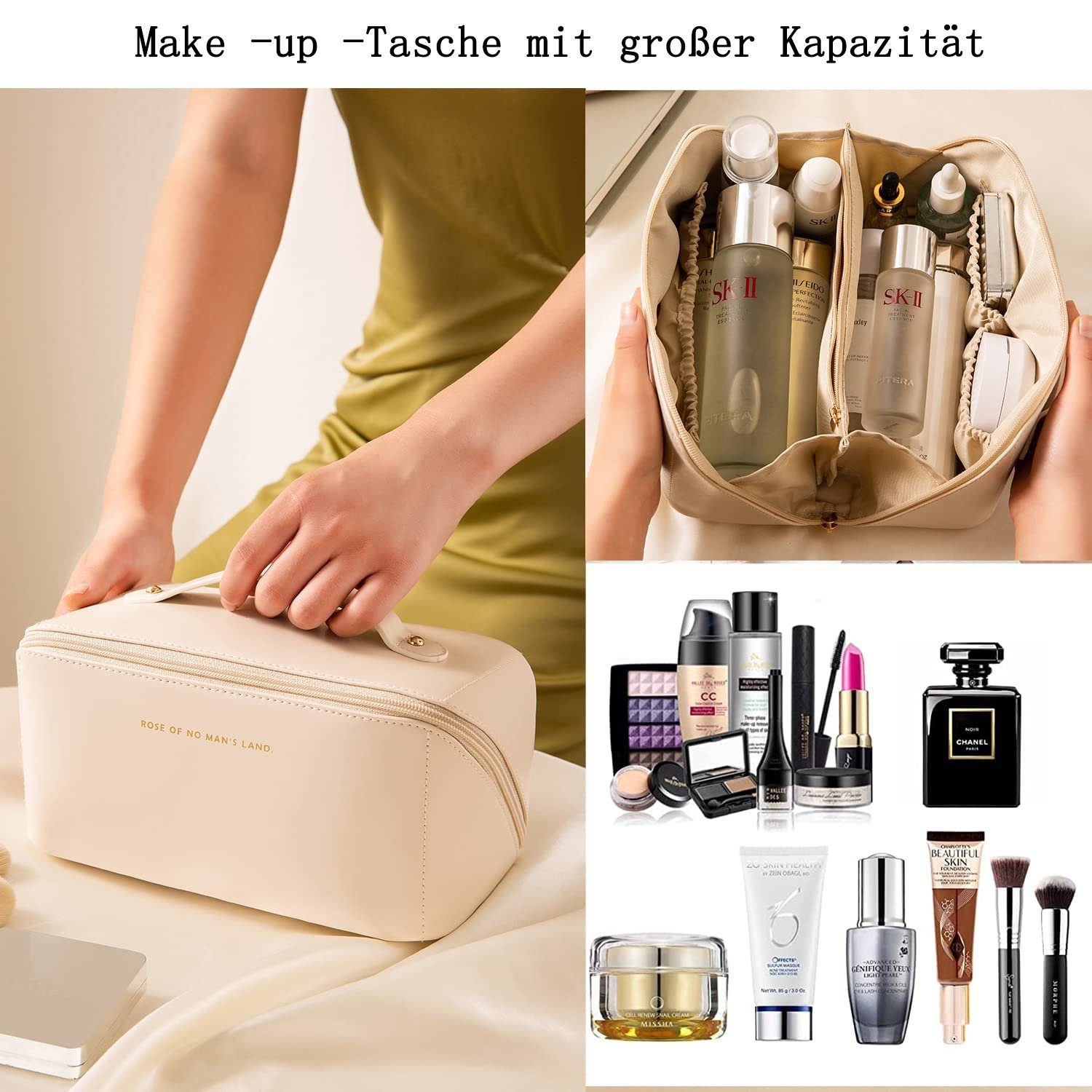 GelldG Kosmetiktasche Reise Kosmetiktasche, Groß Kapazität Kosmetiktasche Damen