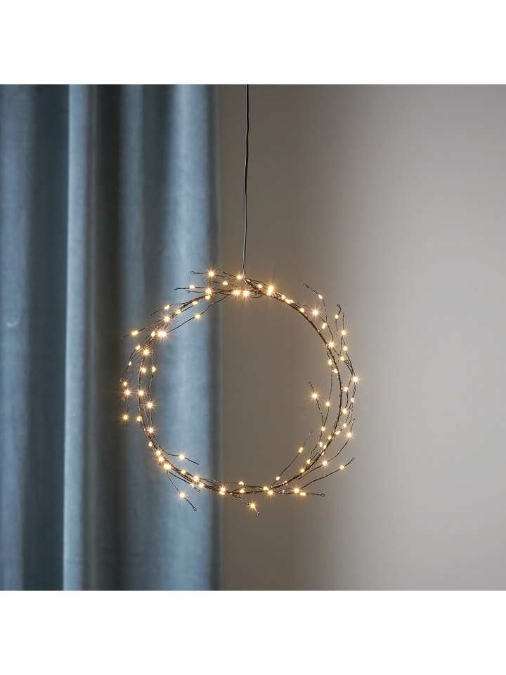 STAR Trading LED Kranz Lichtkranz Dekokranz 95LED D: 24cm in schwarz günstig kaufen onesize