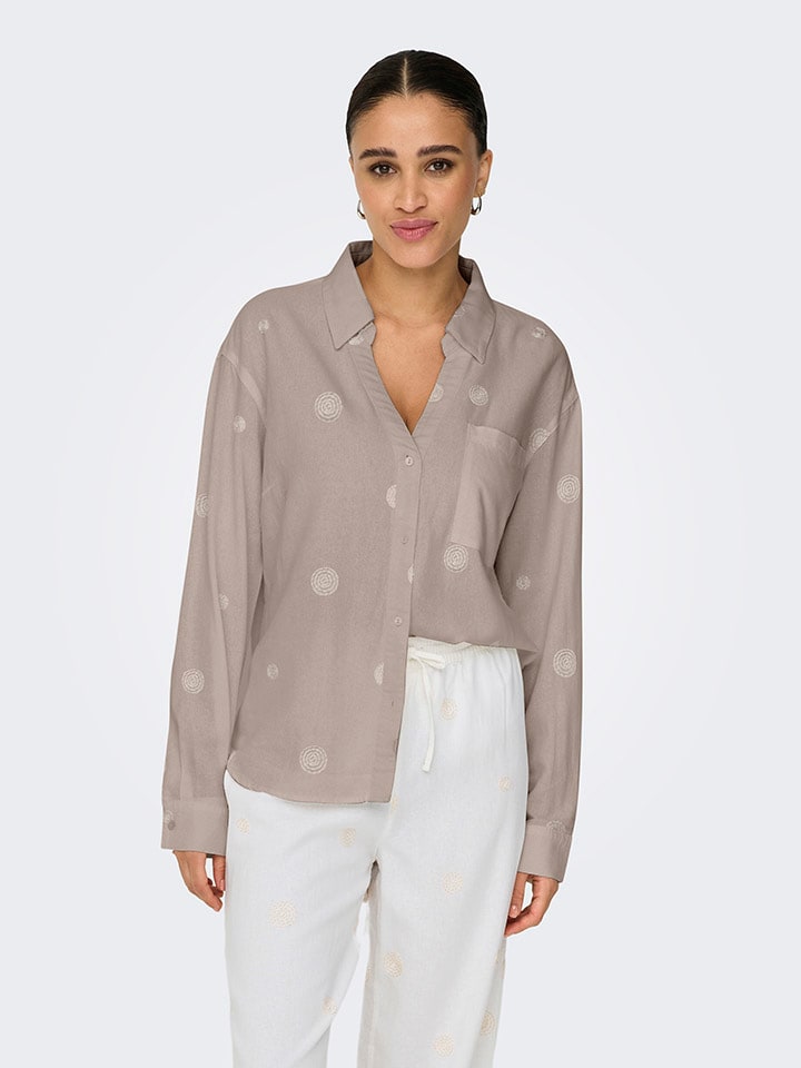 ONLY Bluse in Taupe günstig kaufen