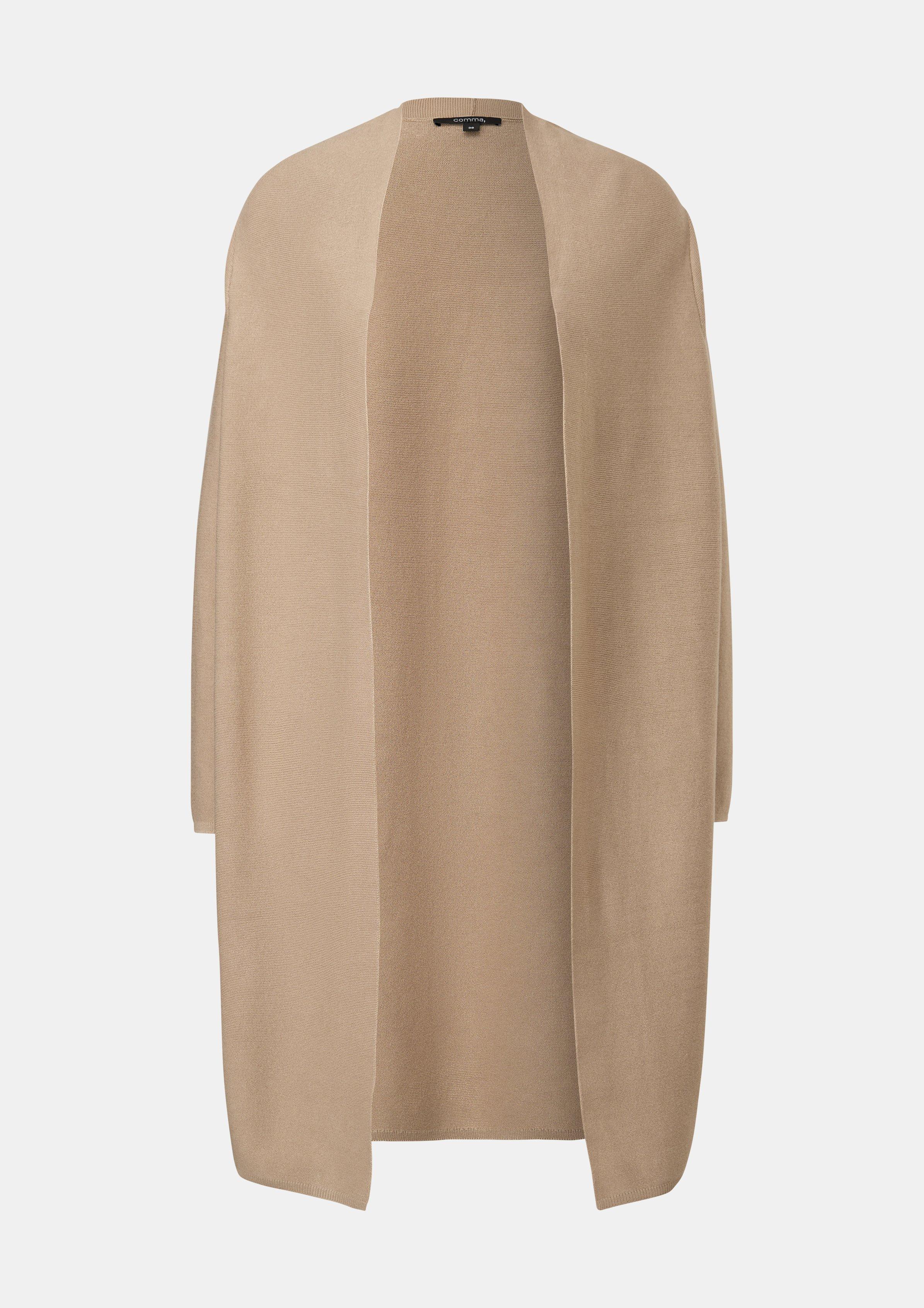 Long-Cardigan aus Viskosemix - beige