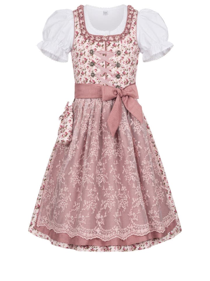 Nübler Kinderdirndl 3-teilig Matilda in Rosé günstig kaufen