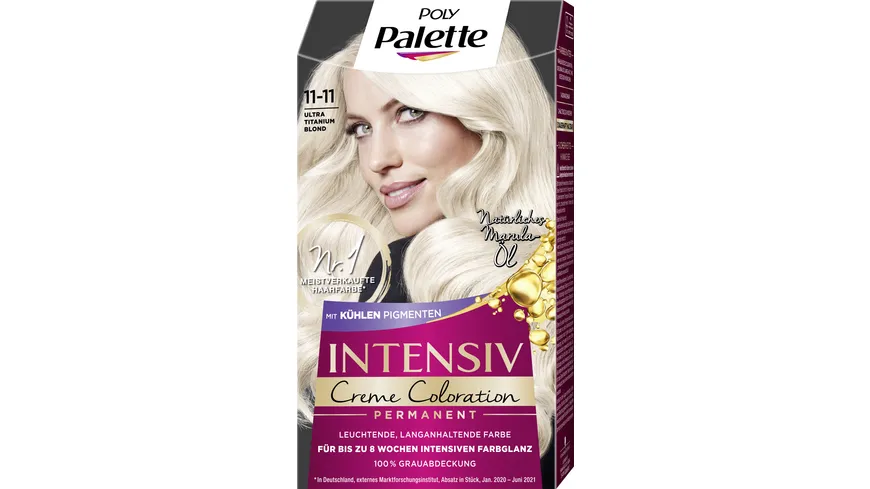 POLY PALETTE Intensiv Creme Coloration mit kühlen Pigmenten 11-11 - ultra titanium blond
