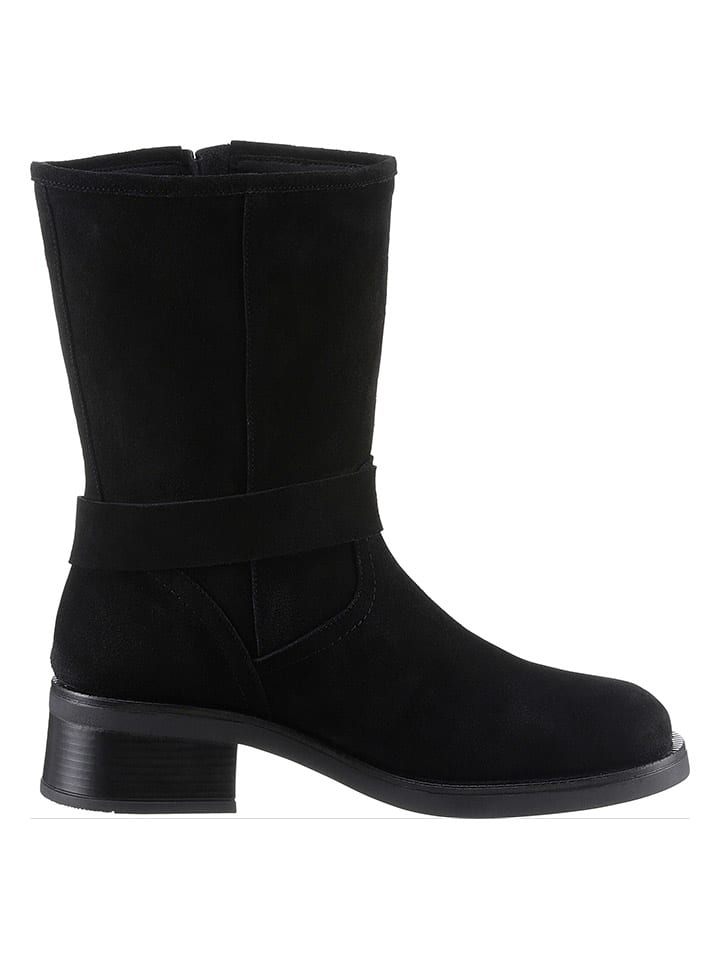 Heine Leder-Stiefel in Schwarz günstig kaufen