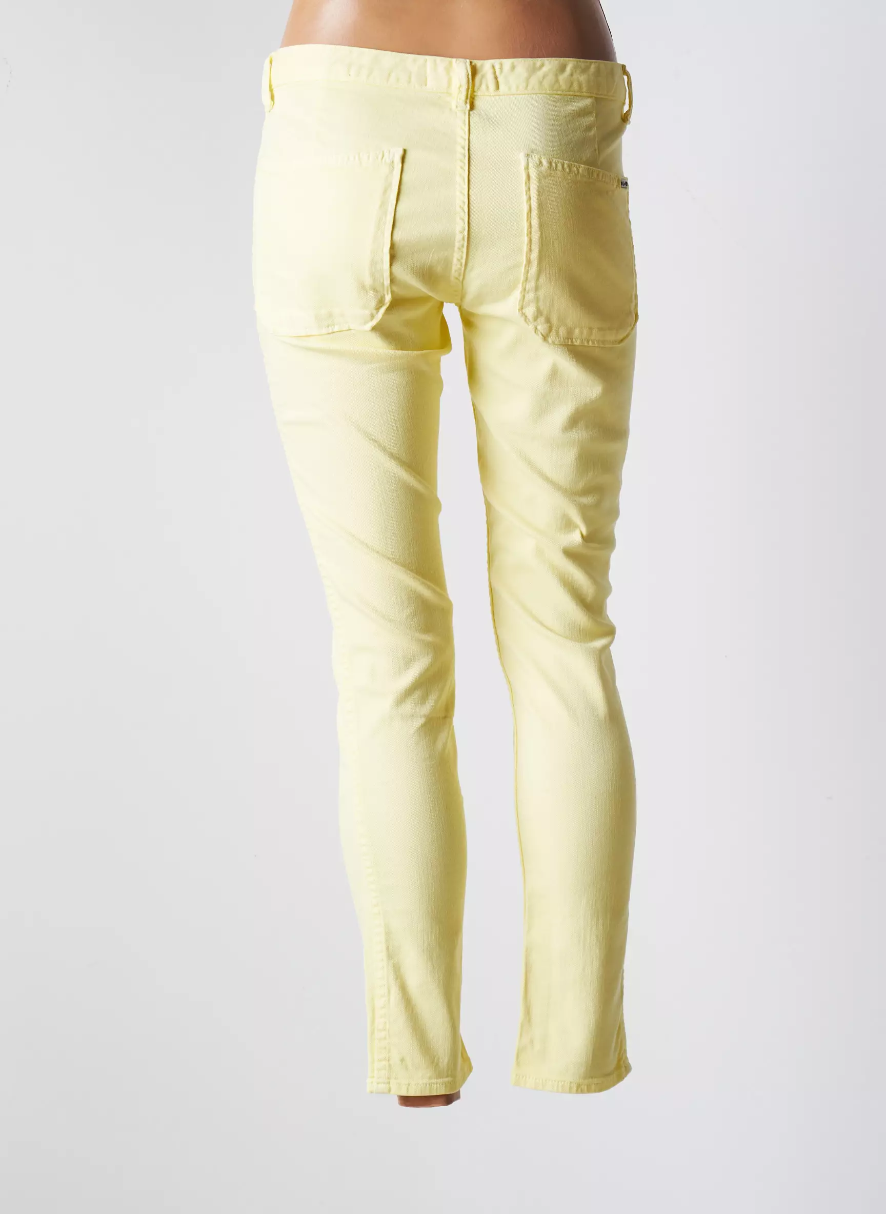 Acquaverde Jeans Coupe Slim Femme couleur jaune
