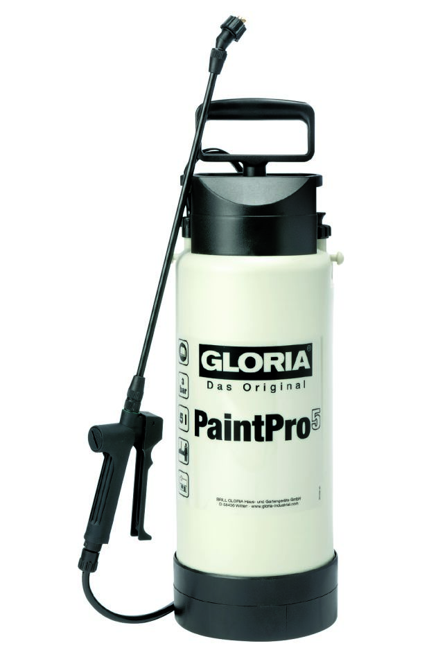 Gloria 000105.0000 Pistolet à peinture PaintPro 5 Special, 5 l, joints Viton, pulvérisation fine à 90°