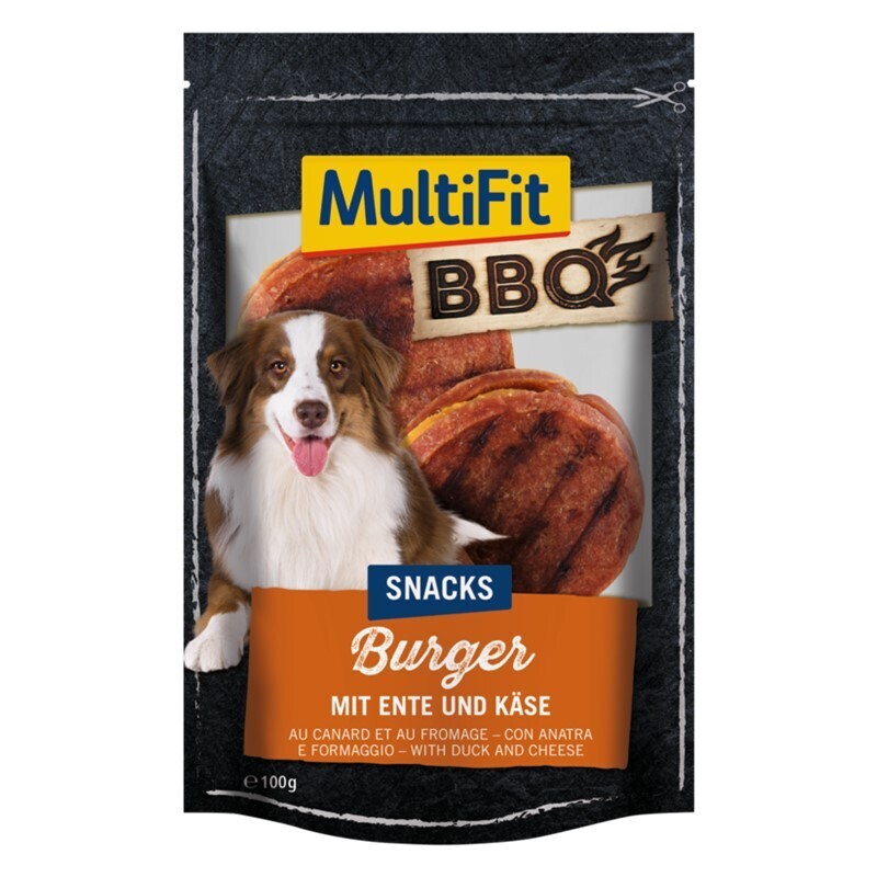 MultiFit Snacks MultiFit BBQ-Snack 100g Burger, Burger with duck & cheese