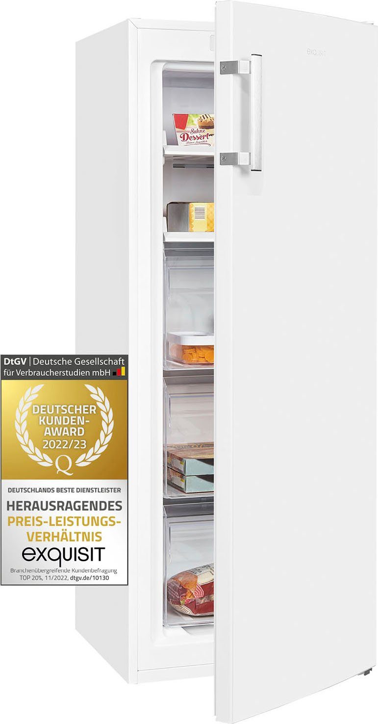 exquisit Gefrierschrank GS231-NF-H-040D weiss, 143 cm hoch, 54 cm breit
