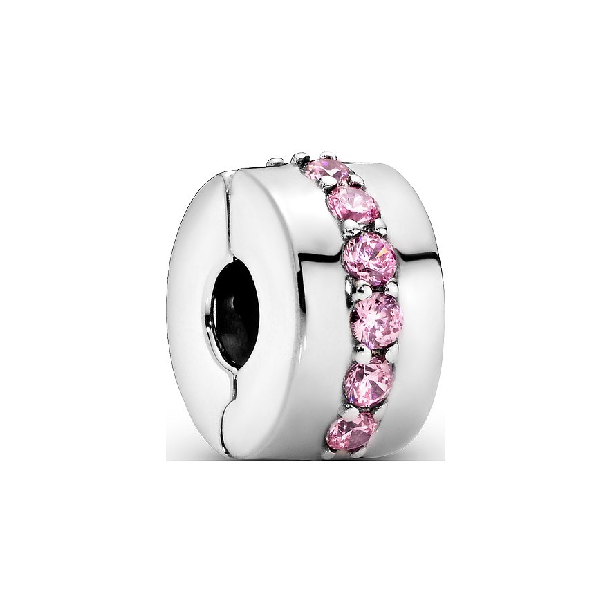 Pandora Charm Moments Rosafarbene funkelnde Linie Clip