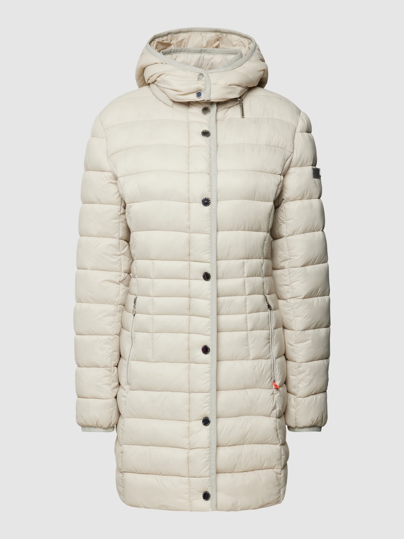 Steppjacke mit Kapuze Modell 'LAURA MAY' in kitt