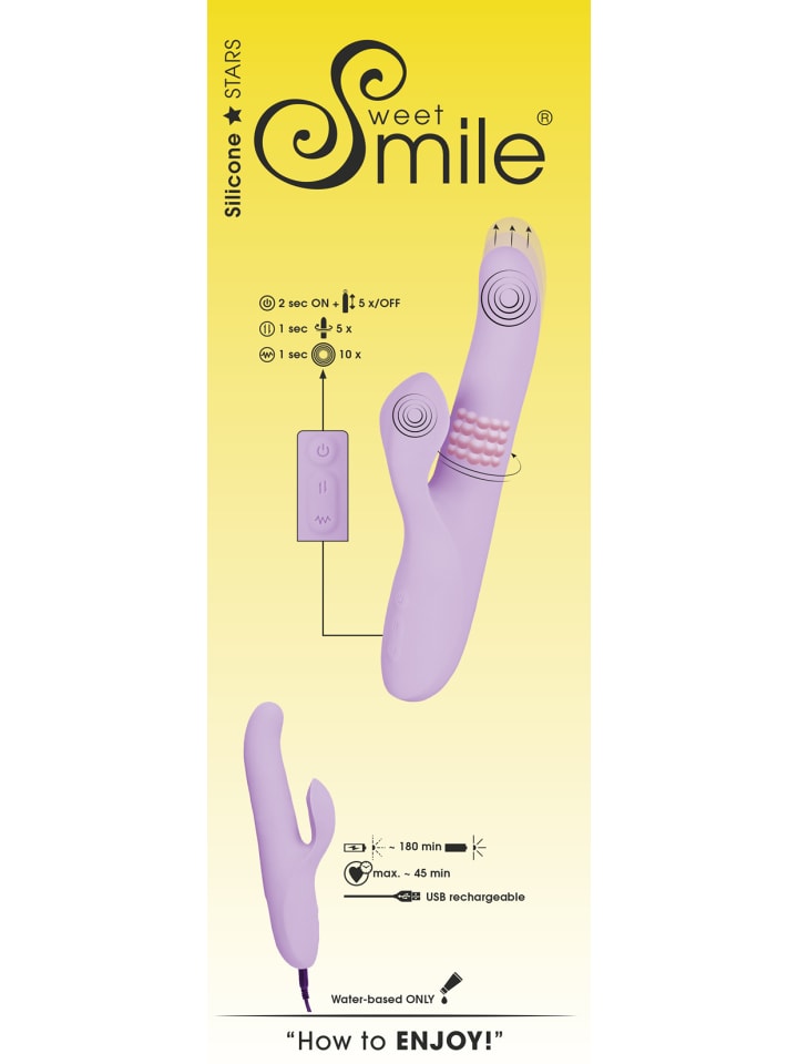 Sweet Smile Rabbitvibrator Thrusting Pearl Vibrator in lila günstig kaufen 23,5