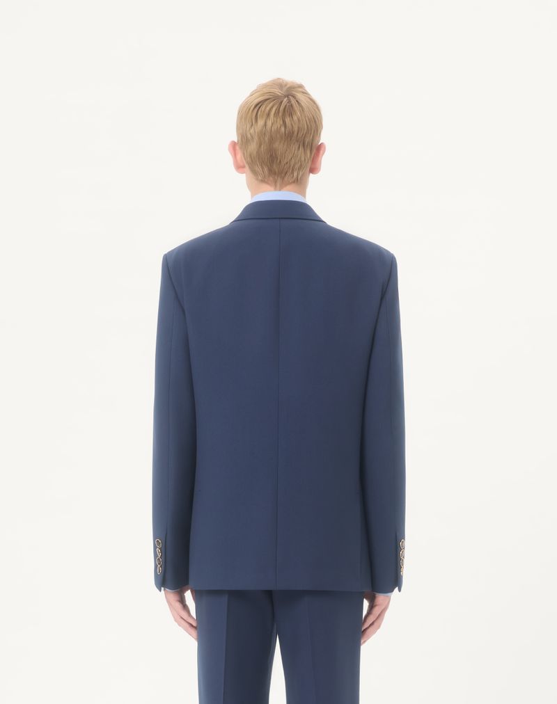 Jaqueta de gabardine de lã com abotoamento simples