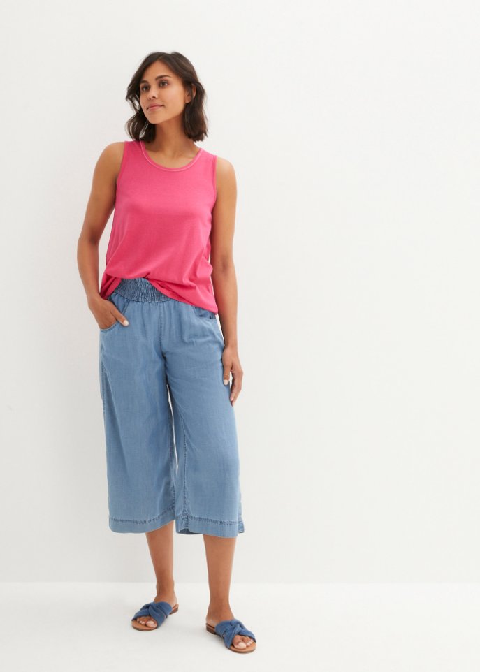 Nachhaltiges Long-Top mit Rundhals