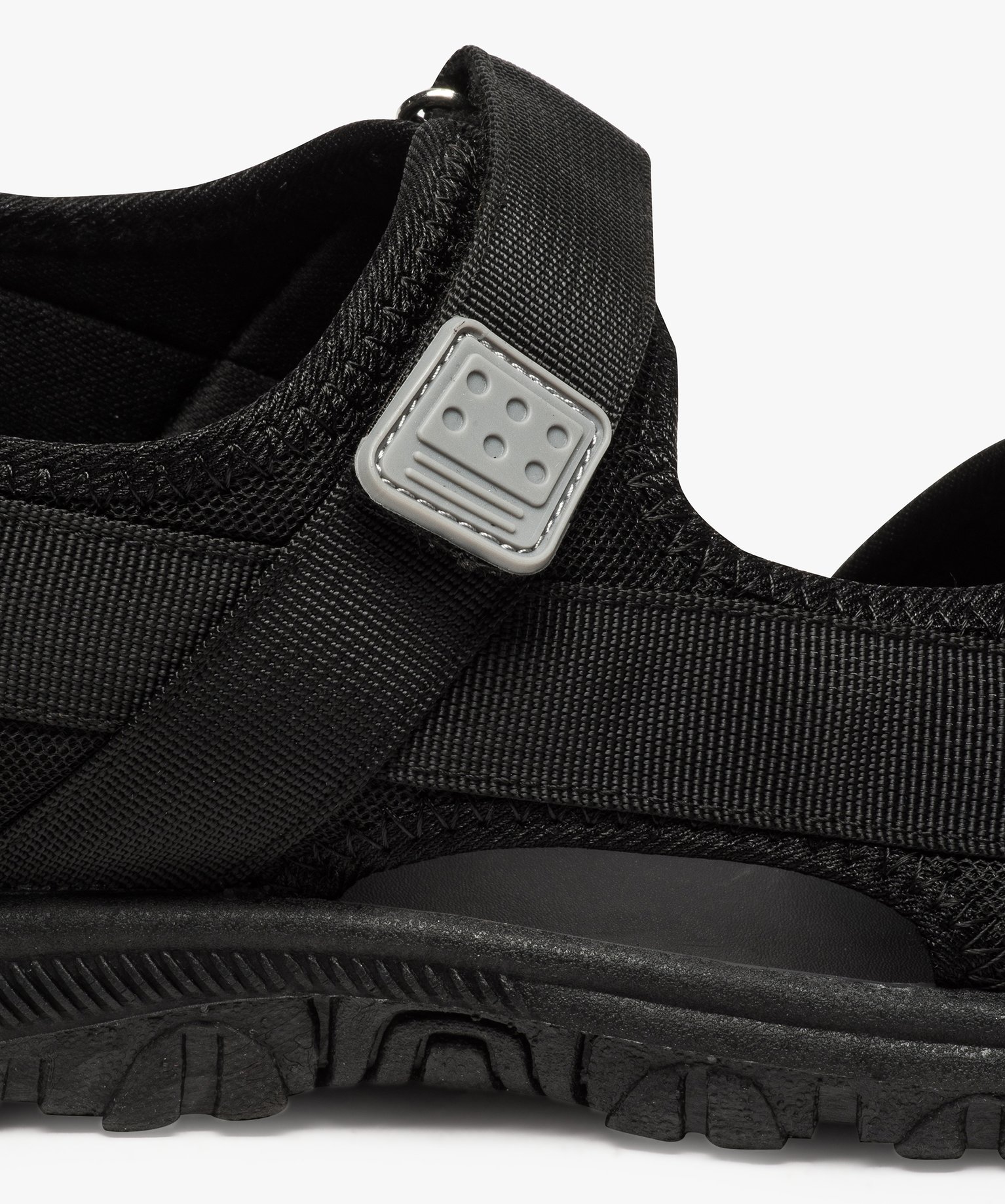 Sandales homme en textile fermeture trois bandes scratch noir | GEMO