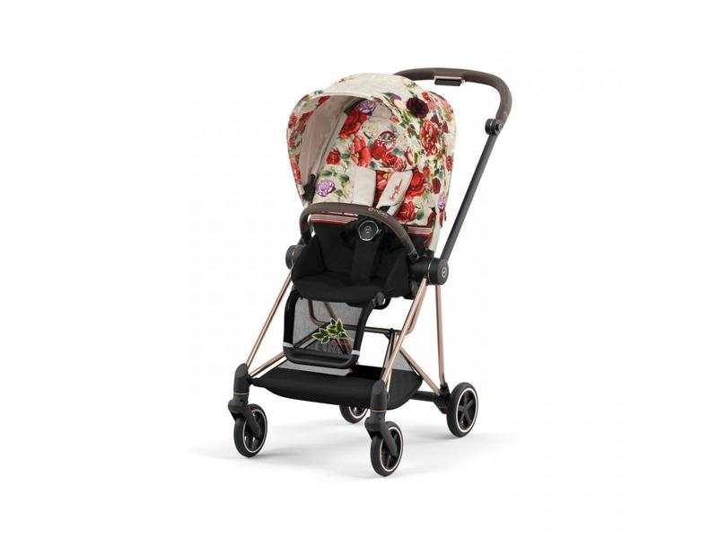 Poussette MIOS 3 châssis Rose Gold habillage Spring Blossom Light