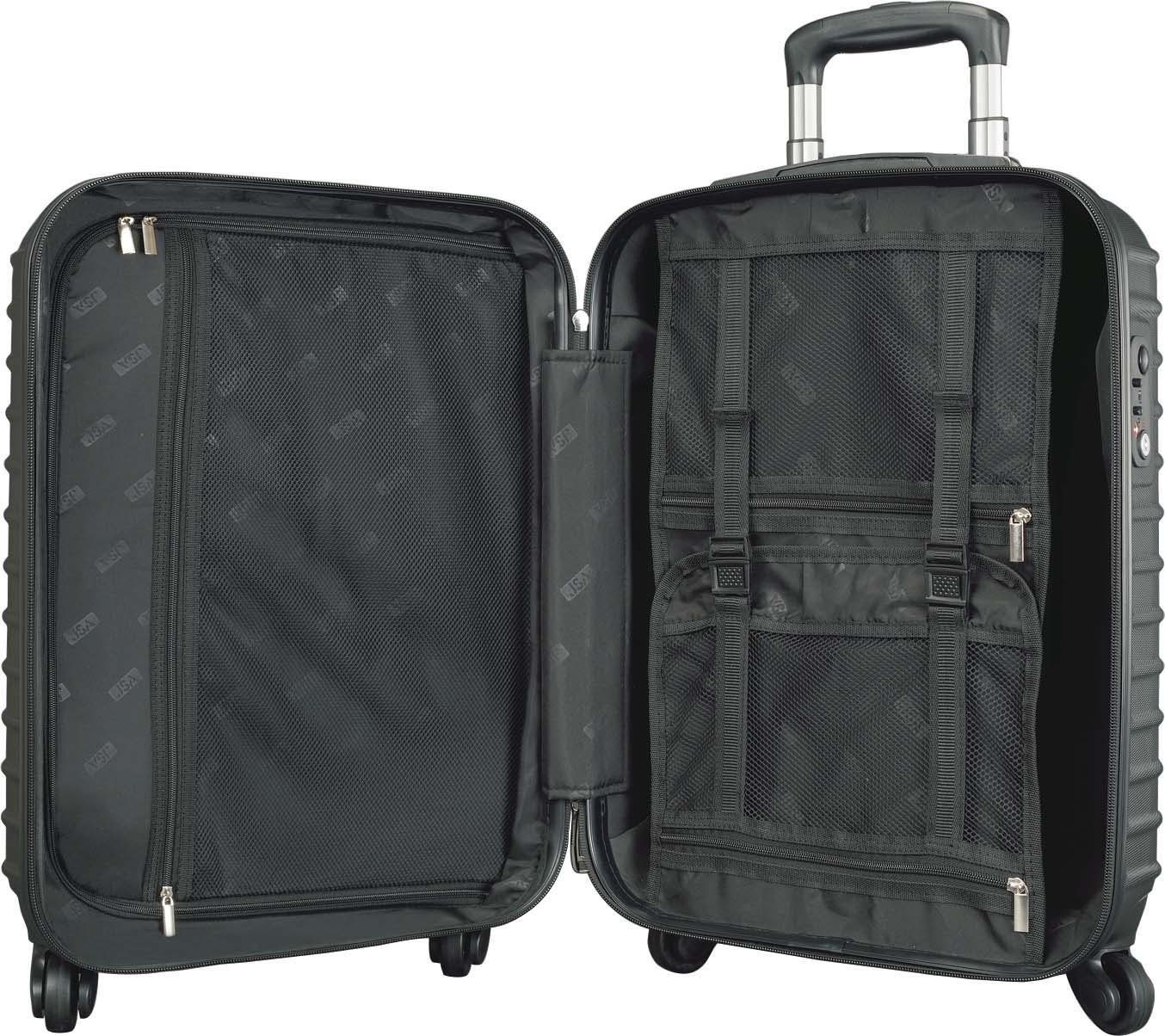 JSA Hartschalen-Trolley S, schwarz-matt, 4 Rollen