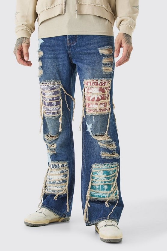 Tall lockere Schlagjeans mit Applikation