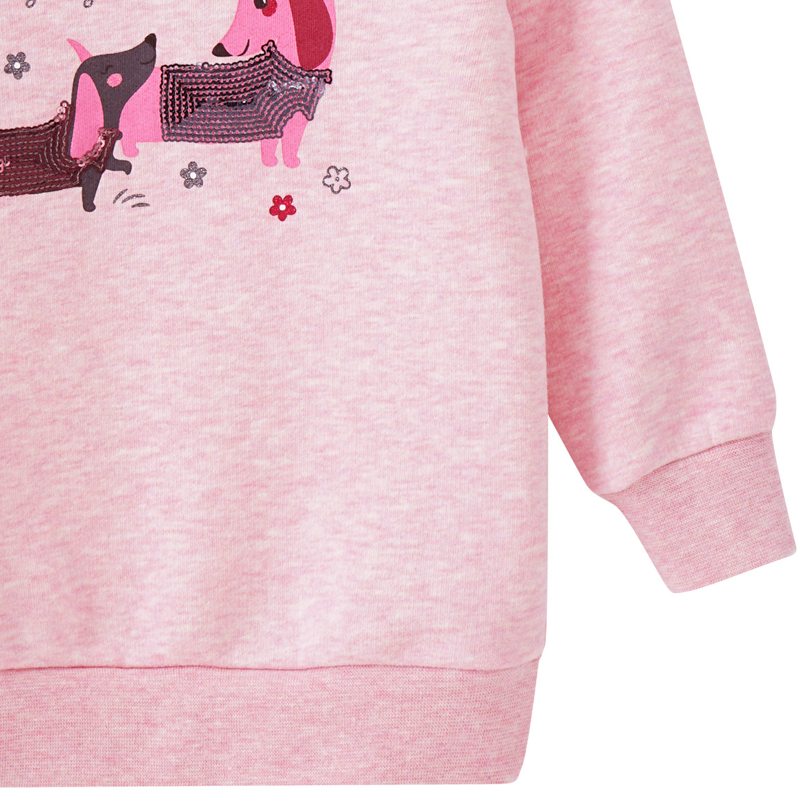 Mädchen Sweatshirt mit Hunde-Print
