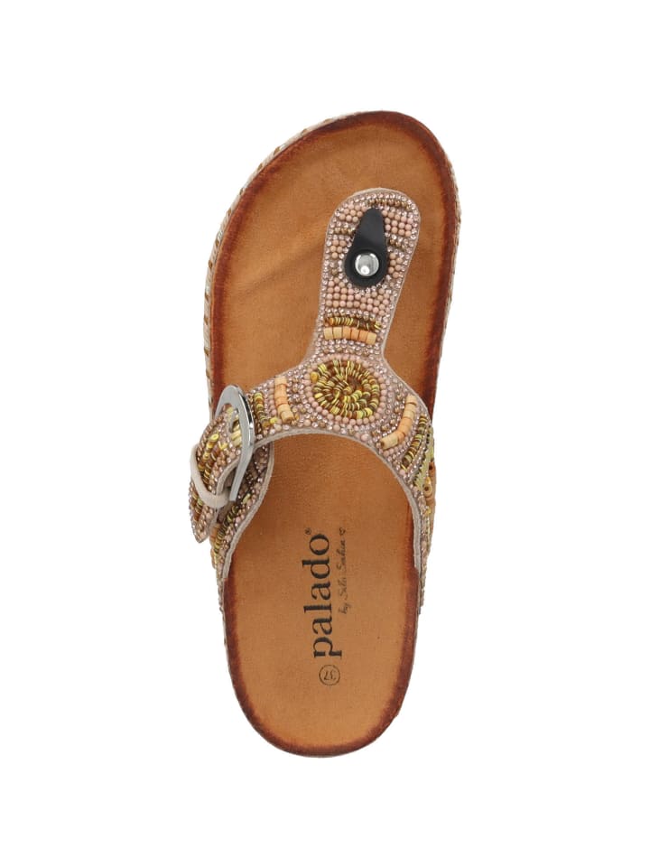 palado Plateau-Pantoletten in Camel strass günstig kaufen