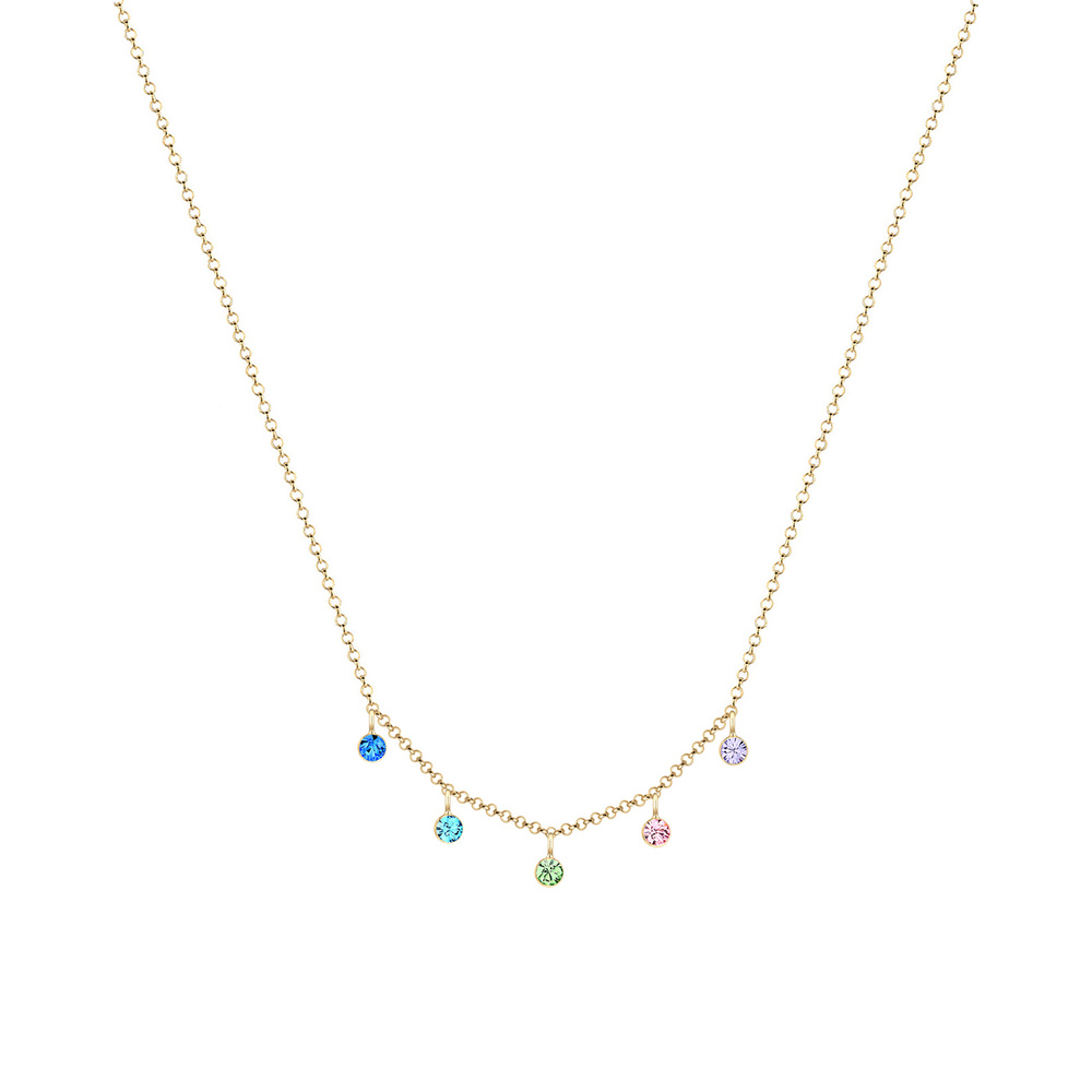 Elli Elli Collier Bunt Regenbogen Kristalle 925er Silber collier
