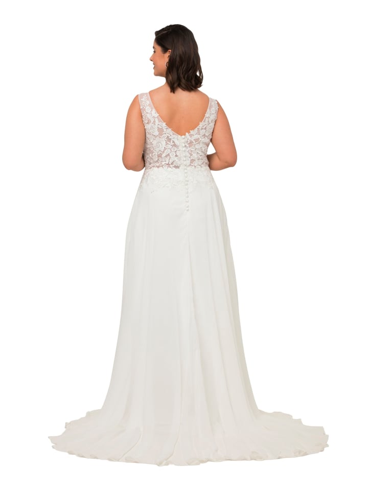 Ulla Popken Brautkleid in offwhite günstig kaufen 48 - Normalgröße