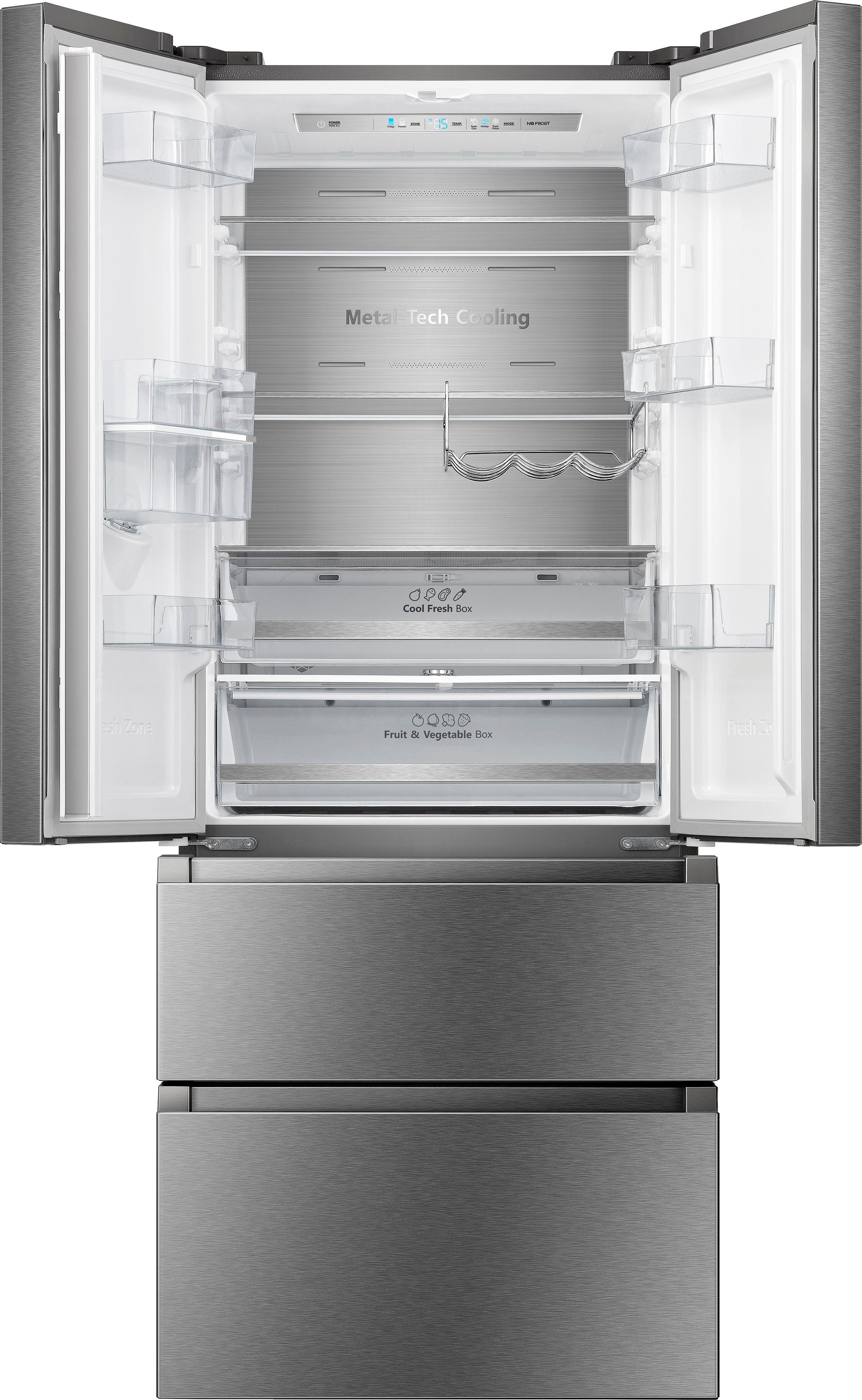 Hanseatic French Door HFD20070EWDI, 200 cm hoch, 70,4 cm breit, NoFrost, Wasserspender