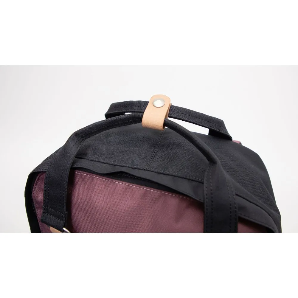 Doughnut Macaroon Large Reborn Backpack - plum x denim