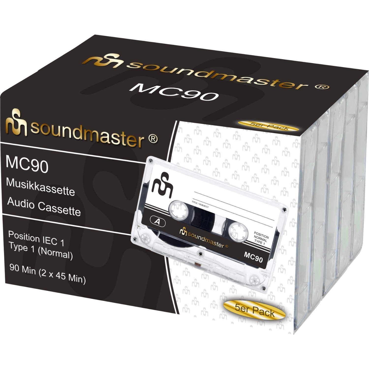 Soundmaster MC905P Kassetten Kompaktkassette Audiokassetten 90 Minuten 5er Pack CD-Player