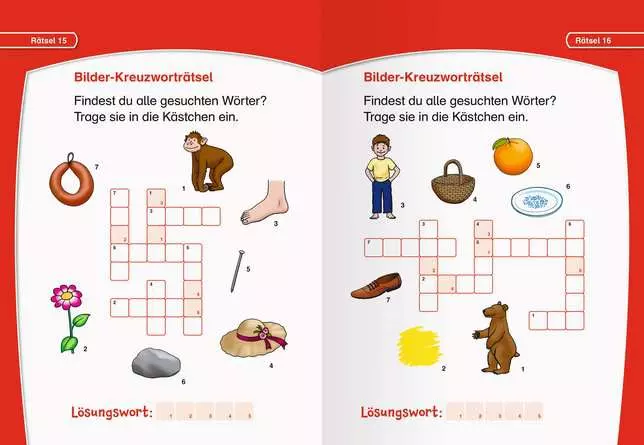 Leserabe: Kreuzworträtsel zum Lesenlernen, 1. Lesestufe, gelb