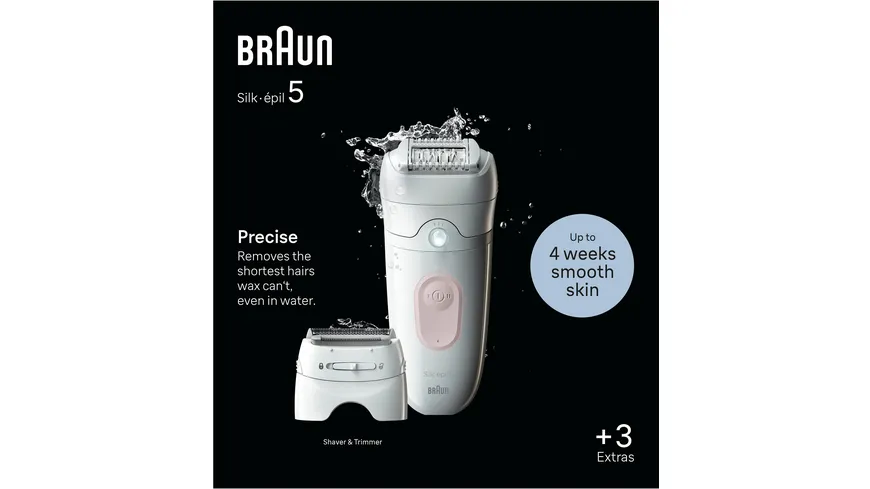 BRAUN Epilierer Silk-épil 5, 5-030 Weiß / Flamingorosa