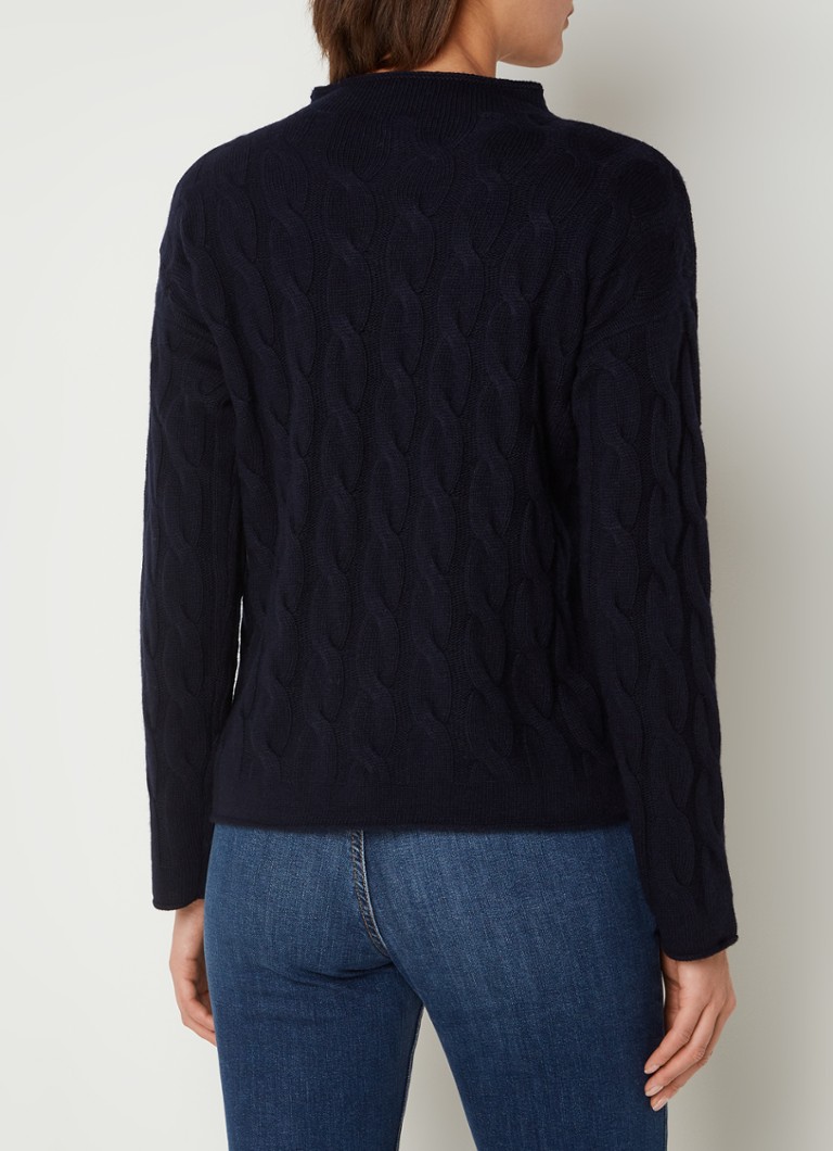 Maglione a collo alto Benetton a trecce in misto cashmere
