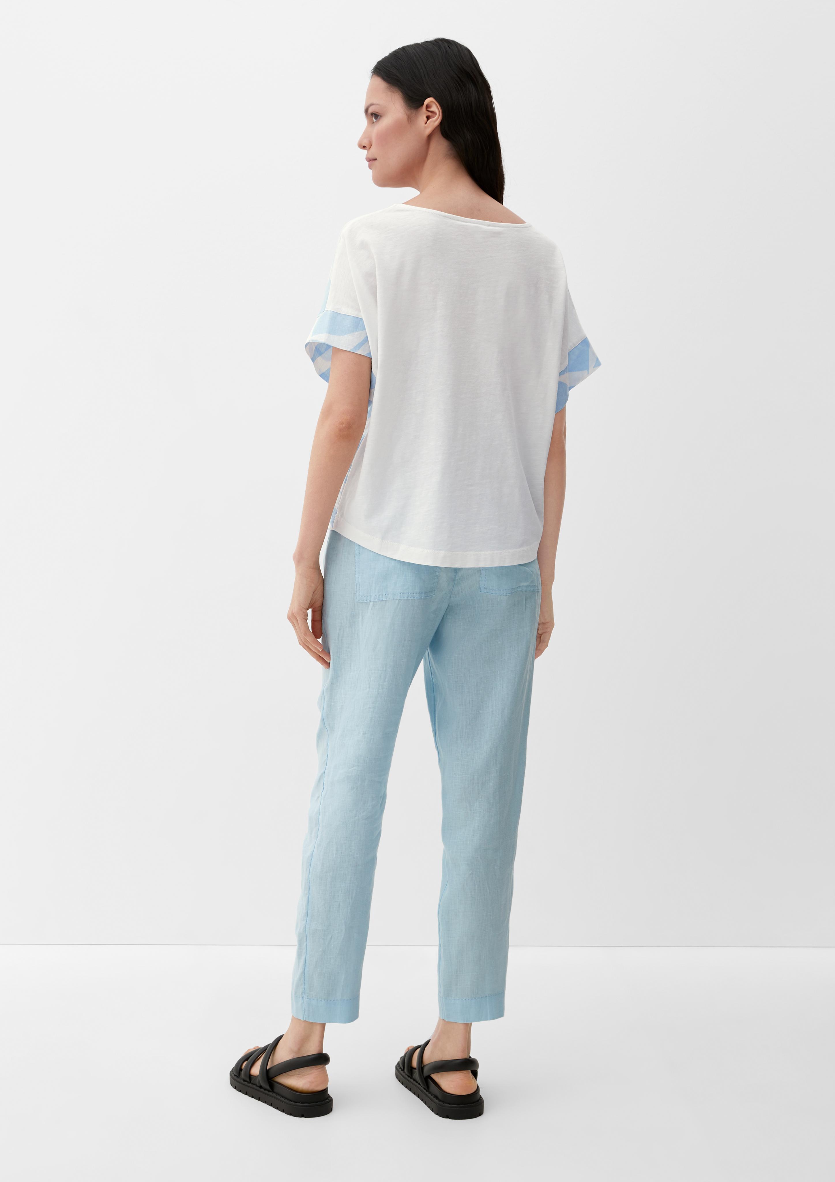 Blusenshirt mit Leinen-Front  2132145-50A3