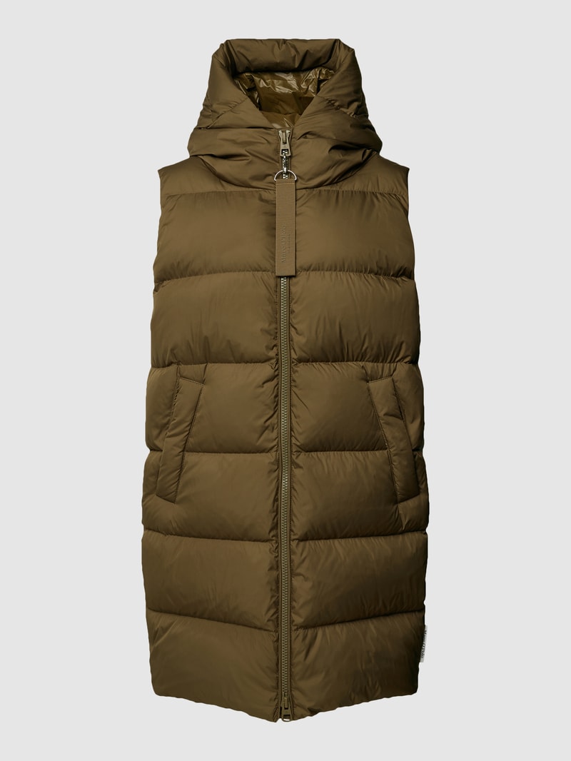 Steppweste mit Stehkragen in khaki