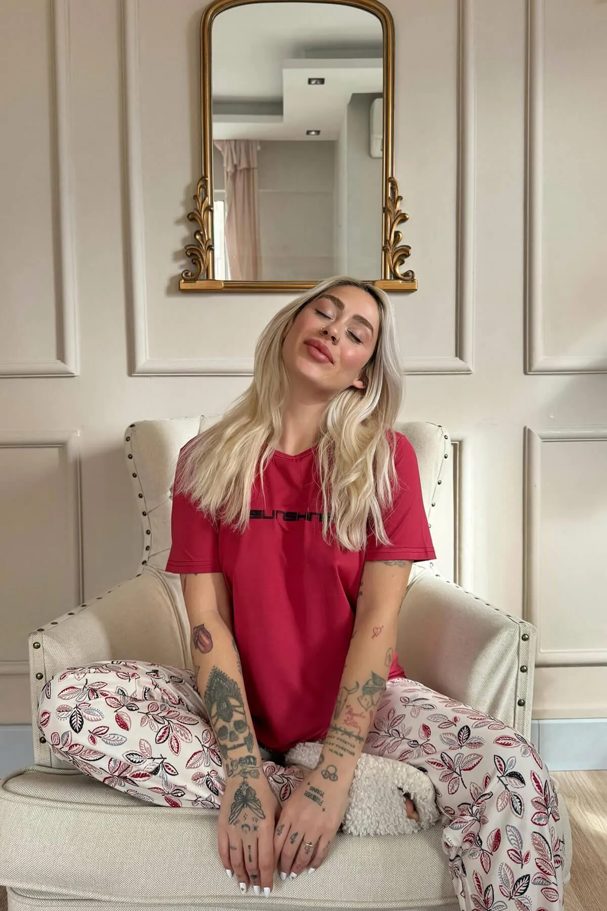 Pijamaevi  Pyjama set - Bordeaux - Unifarben