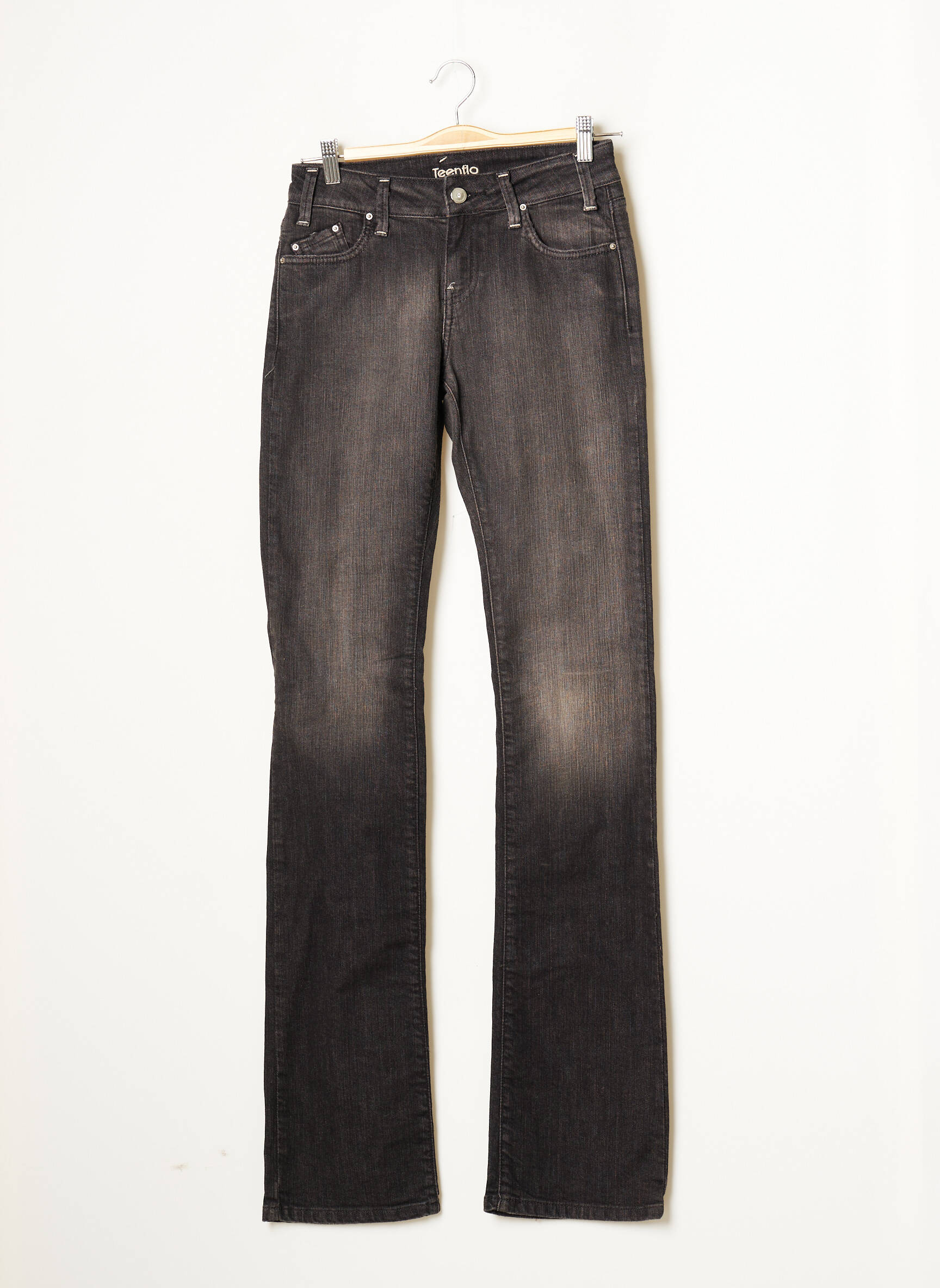 Teenflo Jeans Coupe Droite Femme couleur gris