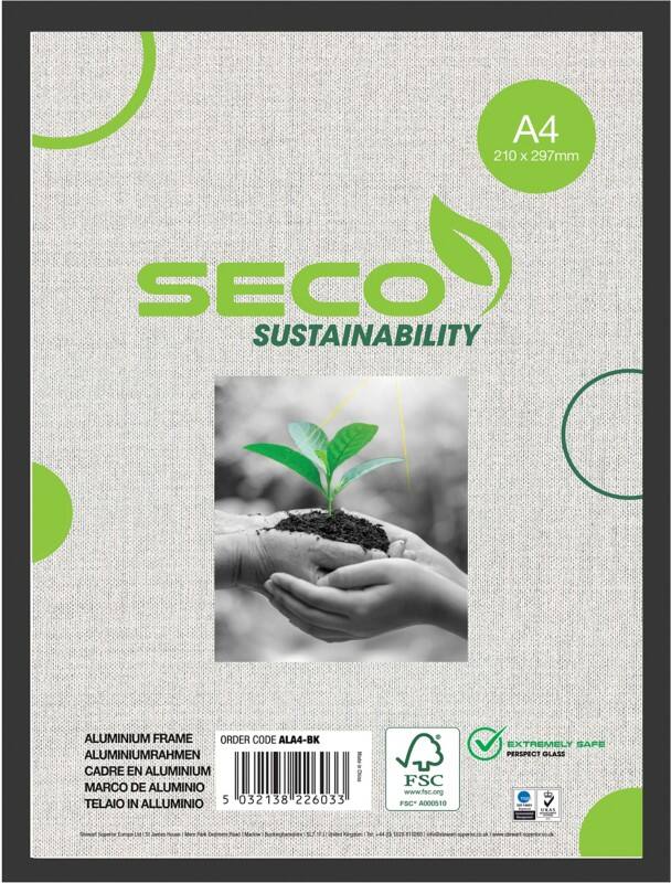 Seco DIN A4 Bilderrahmen ALA4-BK 22 (B) x 2,1 (T) x 43 (H) cm
